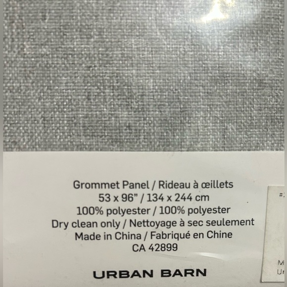 Urban Barn light grey drape panels 96” - Picture 4 of 5